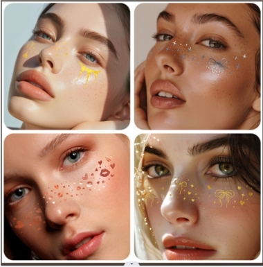 Pelekat Glitter Face-Penukar Permainan Kecantikan