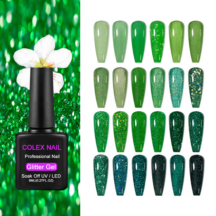 8ml Green Glitter Gel menggilap
