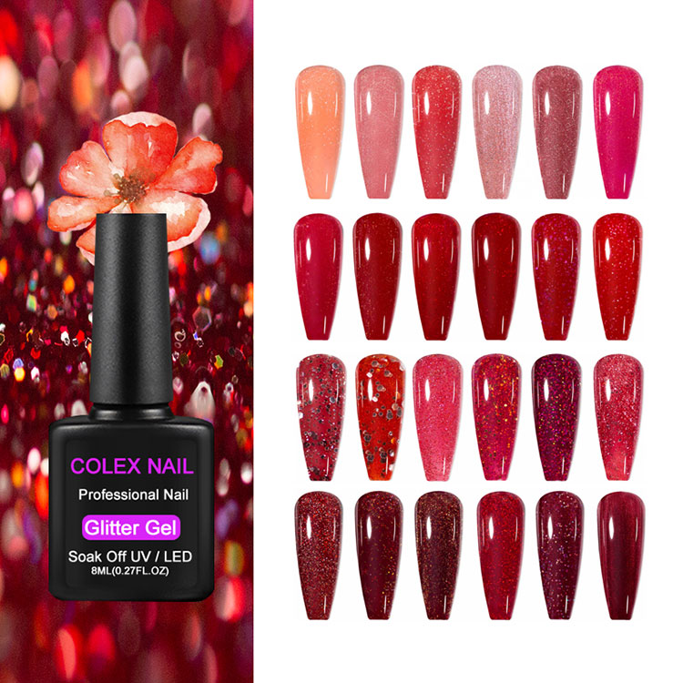 Hadiah Poland Glitter Merah 8ml