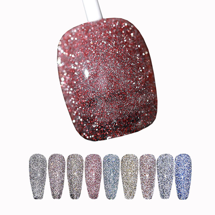 Diamond Rainbow Disco Gel Nail menggilap