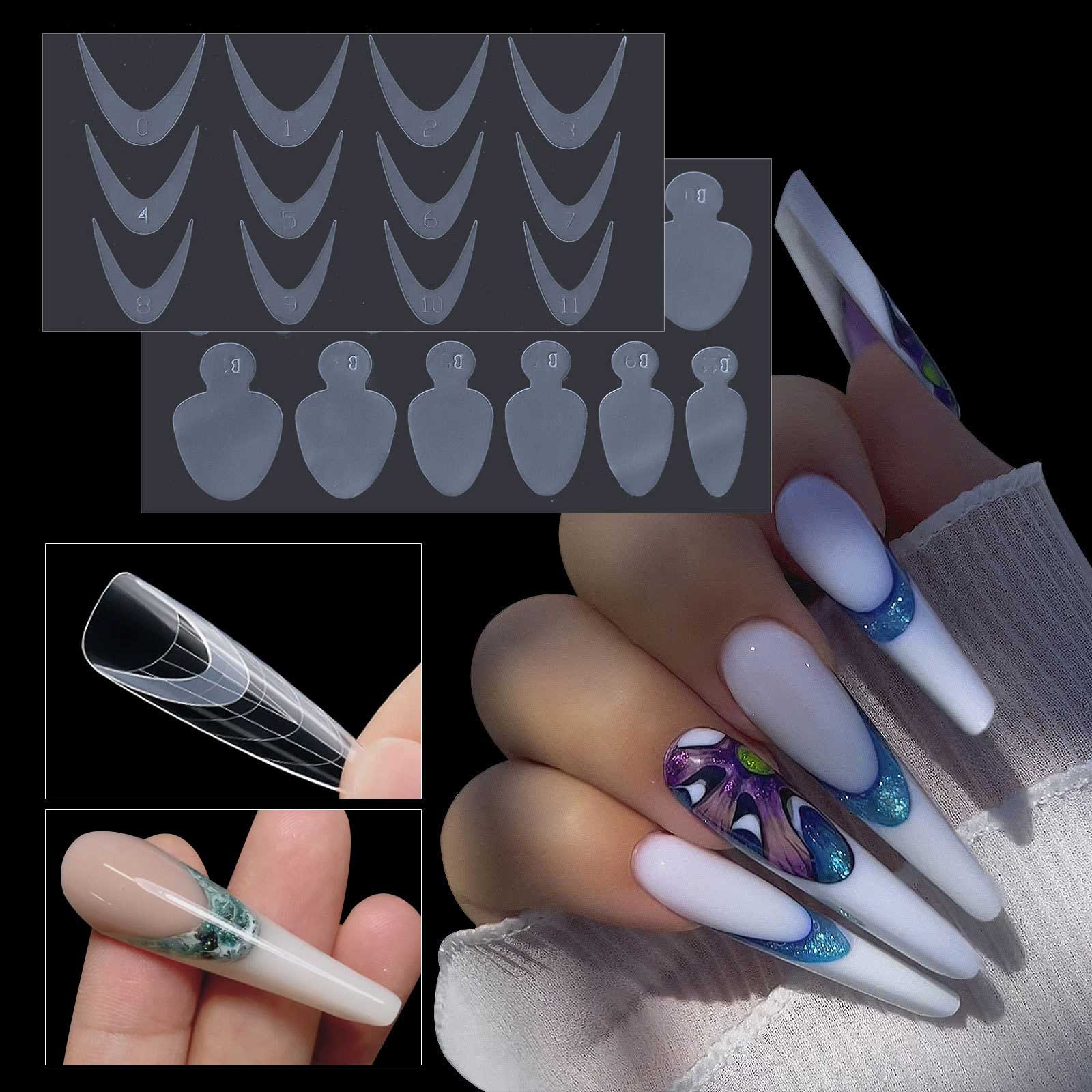 Pelekat Manicure Perancis Silikon untuk Acuan Kuku