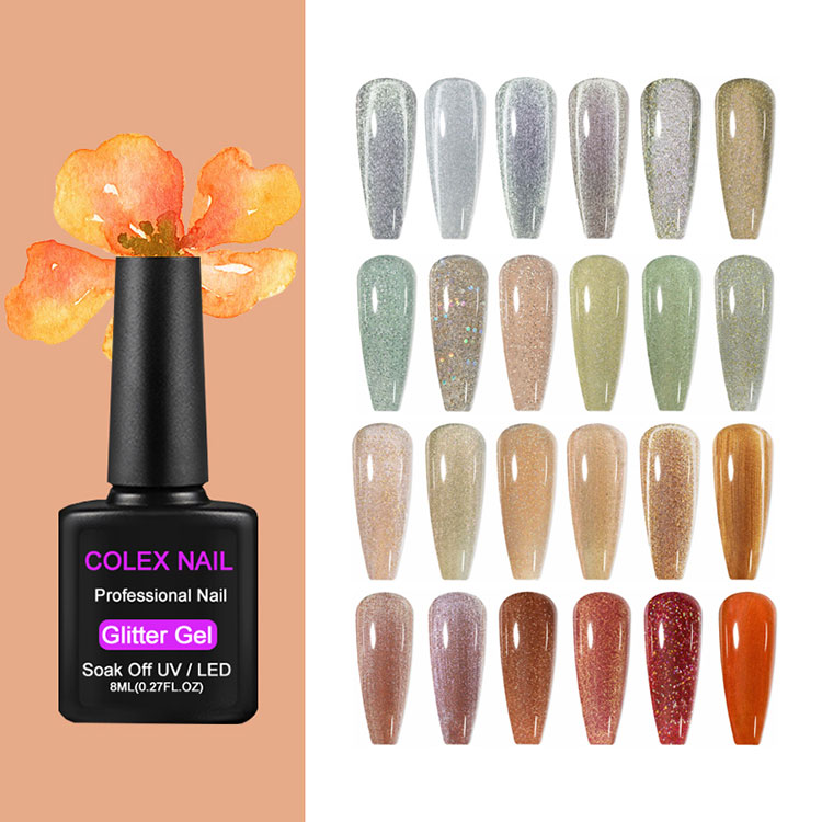 Warna berkilau gel glitter menggilap
